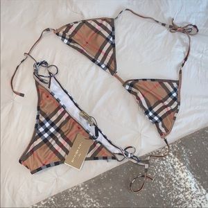 Burberry Women’s Plaid Bikini size Large swimsuit